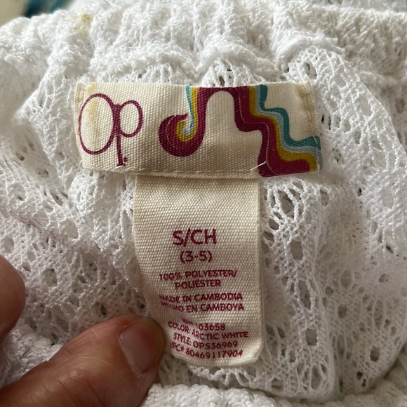 OP WHITE LACEY MESH SWIM COVERUP S - Picture 3 of 3